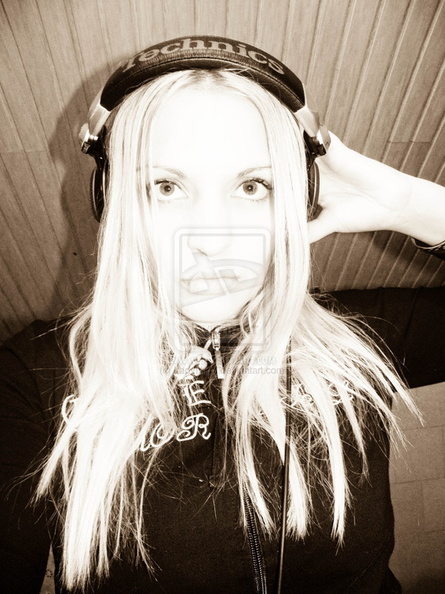 girl with headphones by LadyNikol